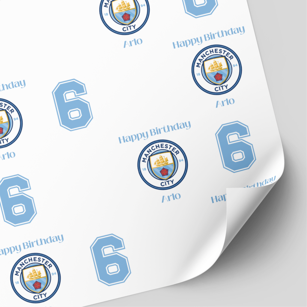 Manchester City Birthday Wrapping Paper