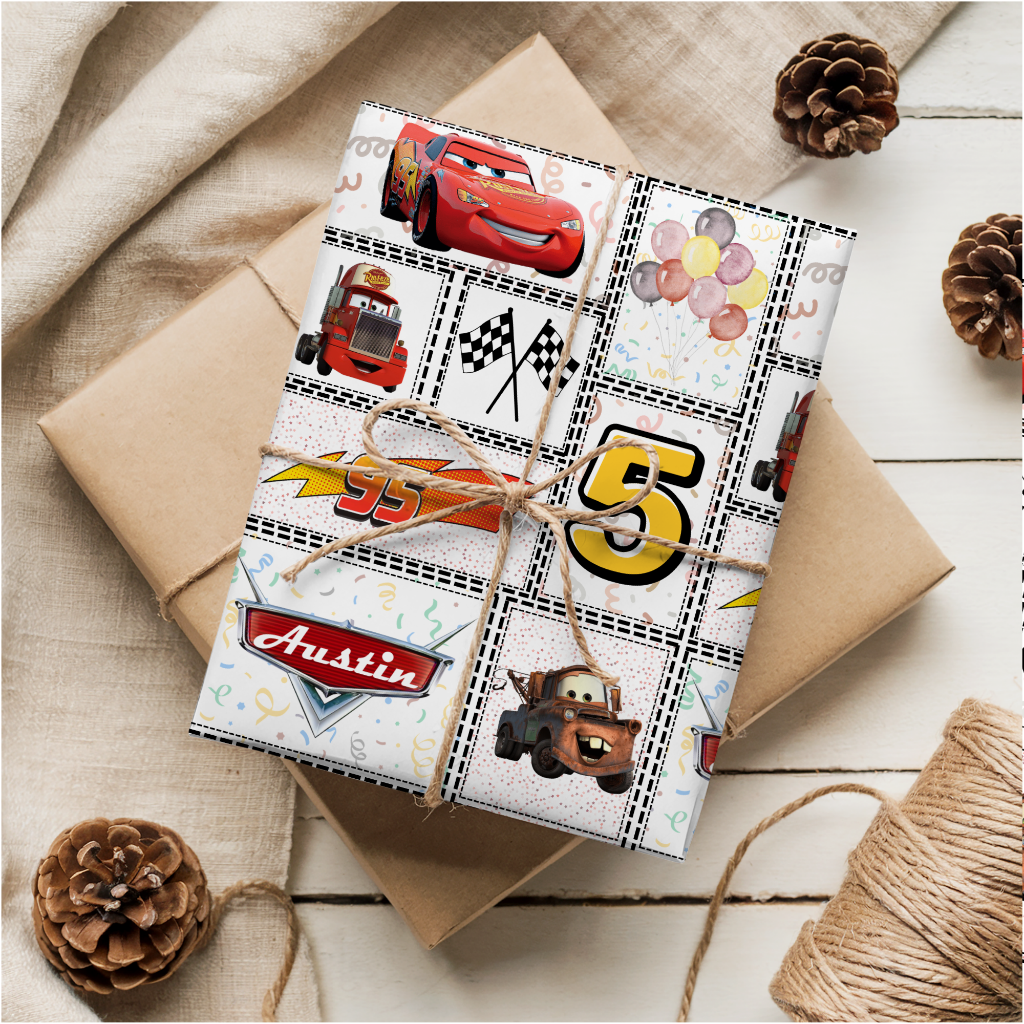 Cars Birthday Wrapping Paper