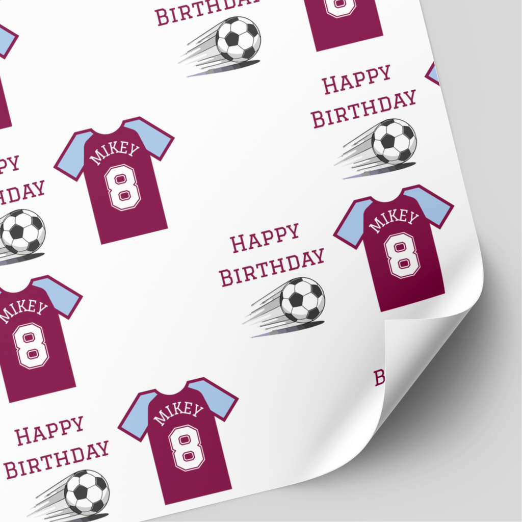 Aston Villa Football Shirt Wrapping Paper