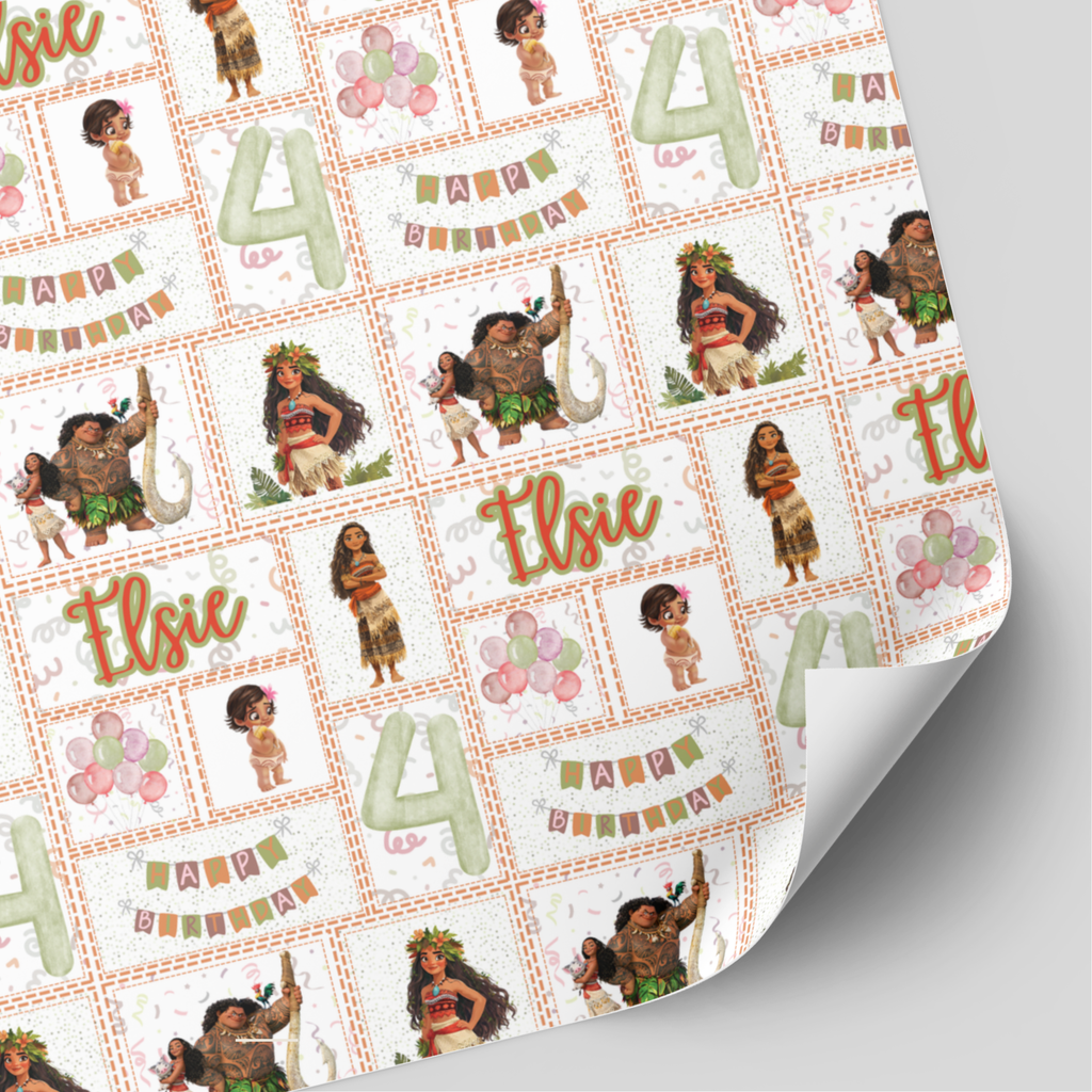 Moana Birthday Wrapping Paper