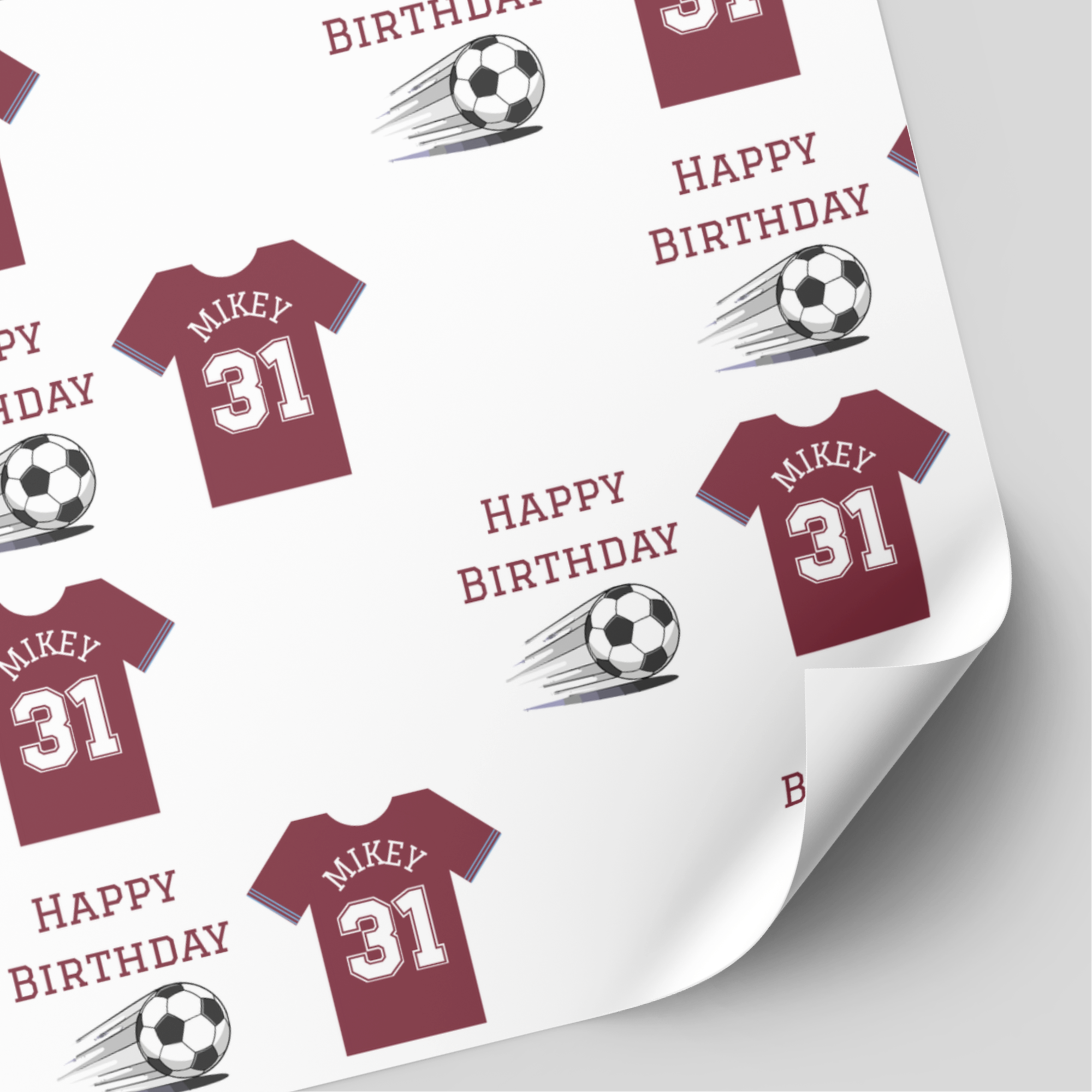 West Ham Football Shirt Wrapping Paper