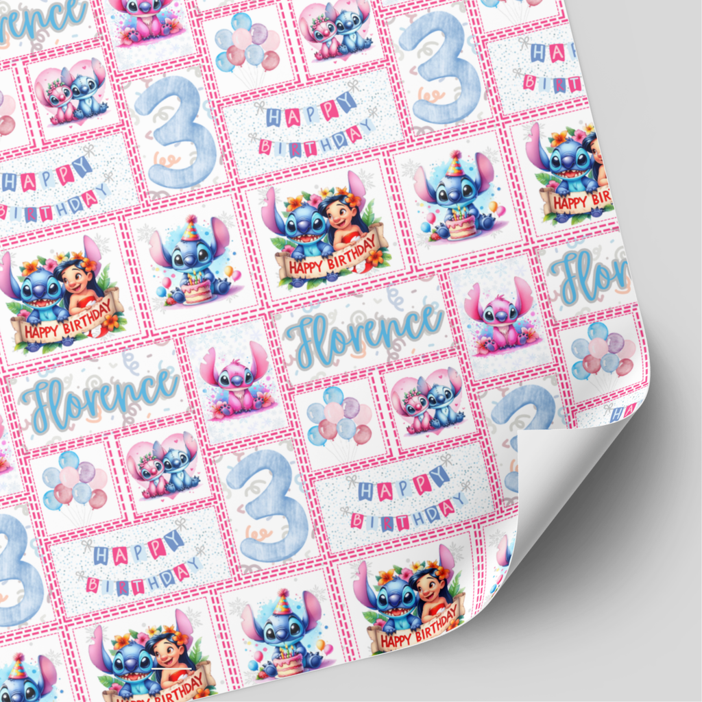 Stitch & Angel Birthday Wrapping Paper