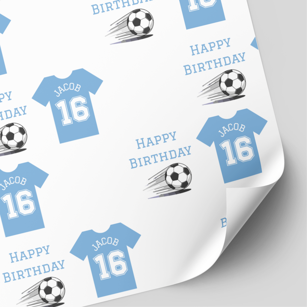 Manchester City Football Shirt Wrapping Paper