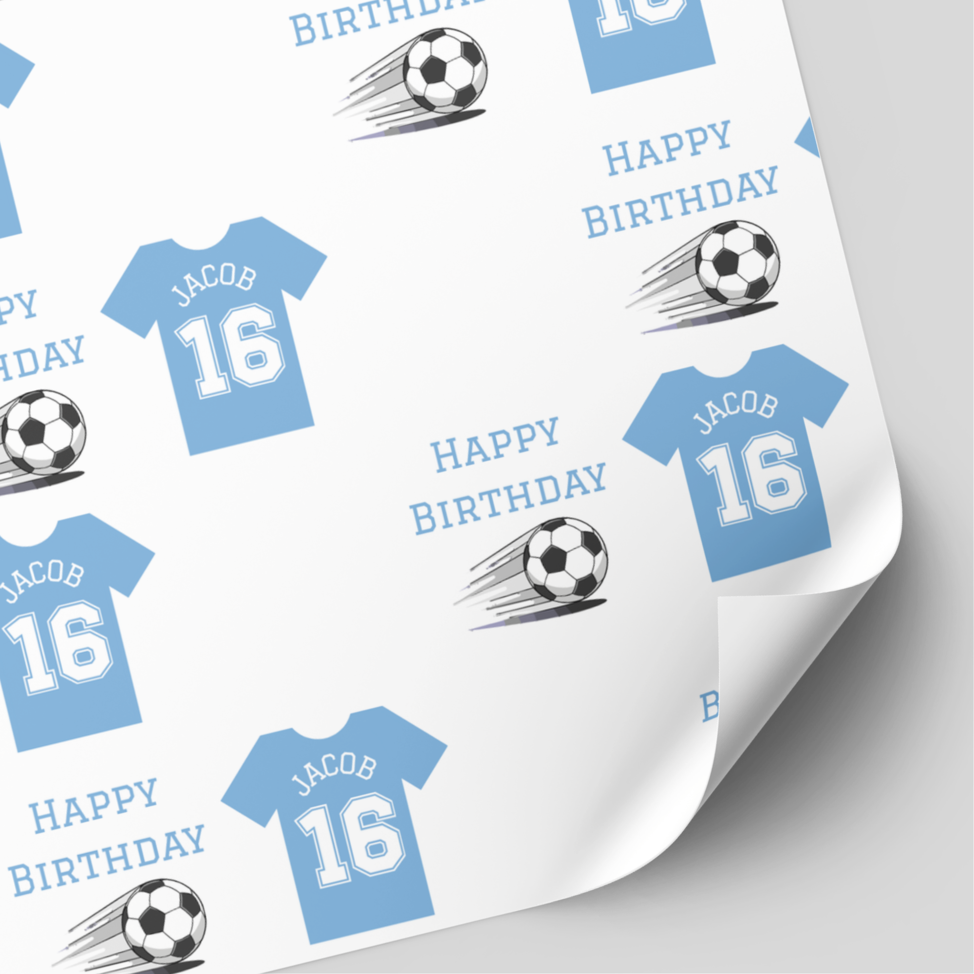 Manchester City Football Shirt Wrapping Paper