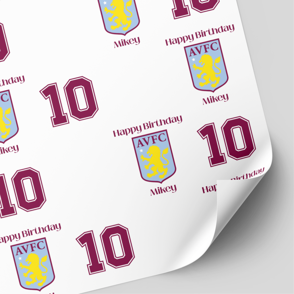 Aston Villa Birthday Wrapping Paper