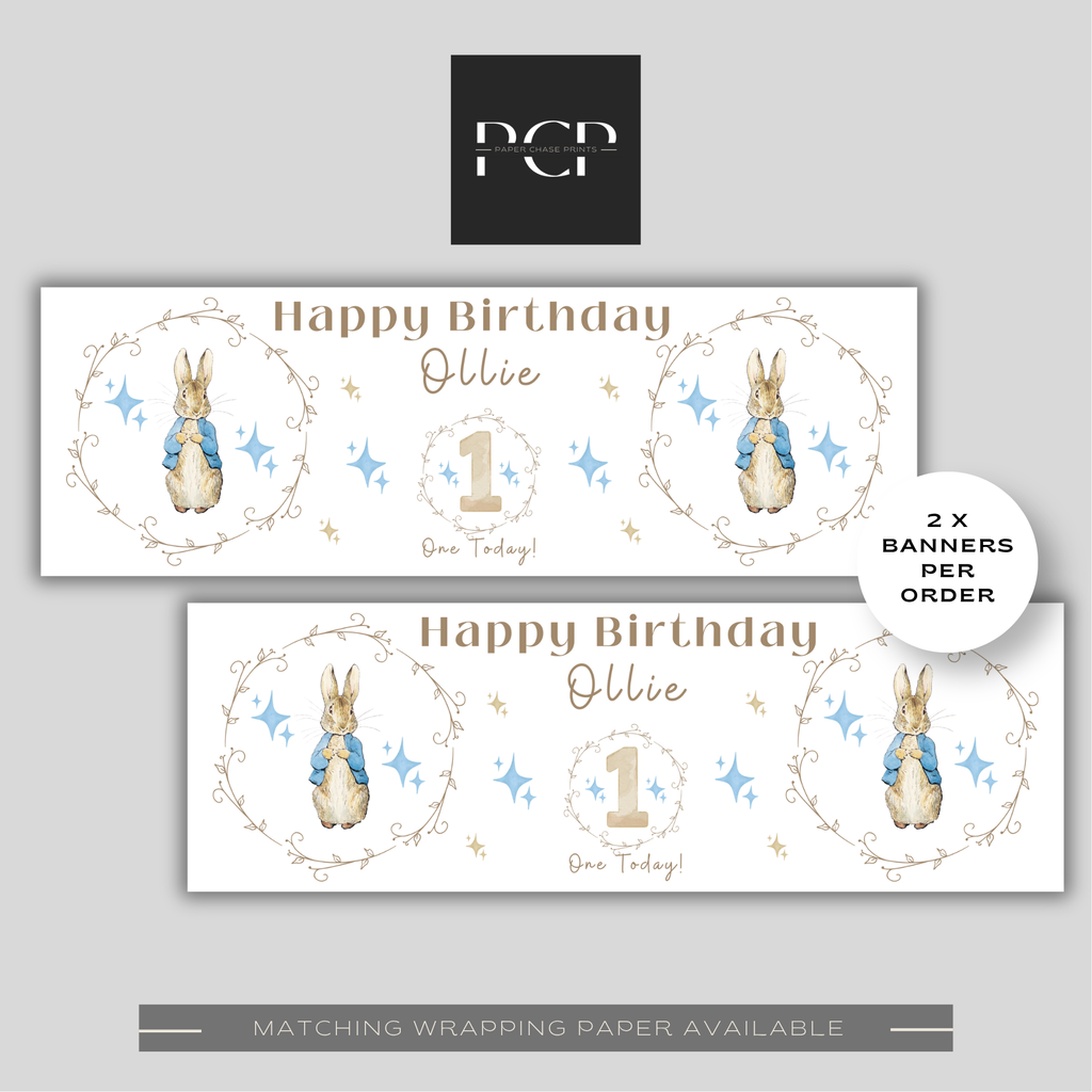 Peter Rabbit Birthday Banner