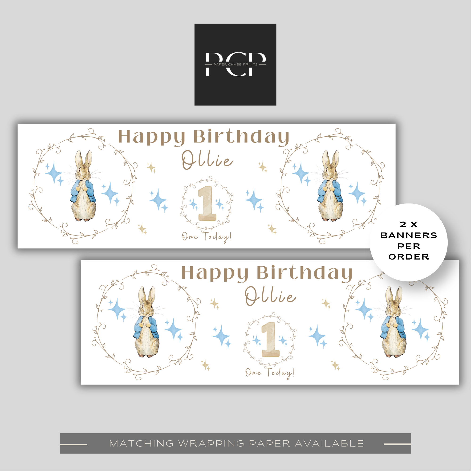 Peter Rabbit Birthday Banner