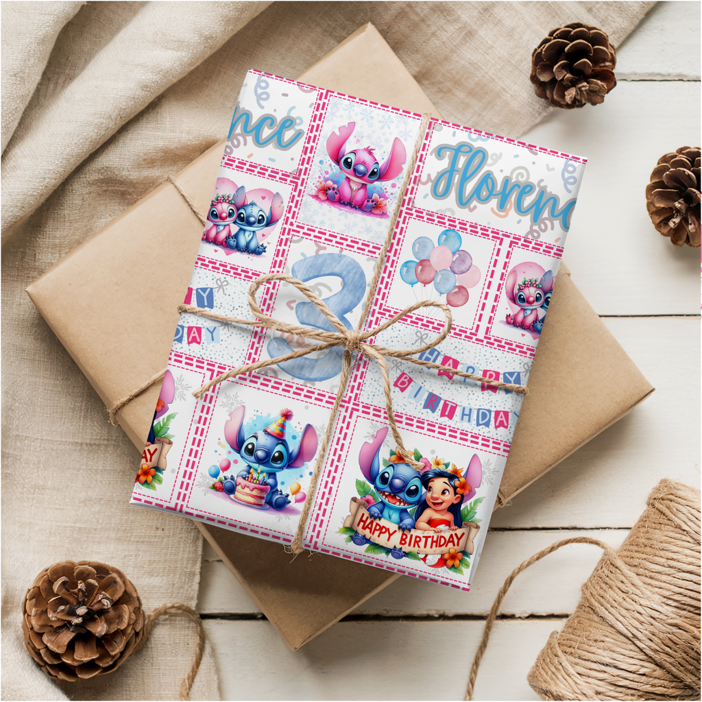 Stitch & Angel Birthday Wrapping Paper