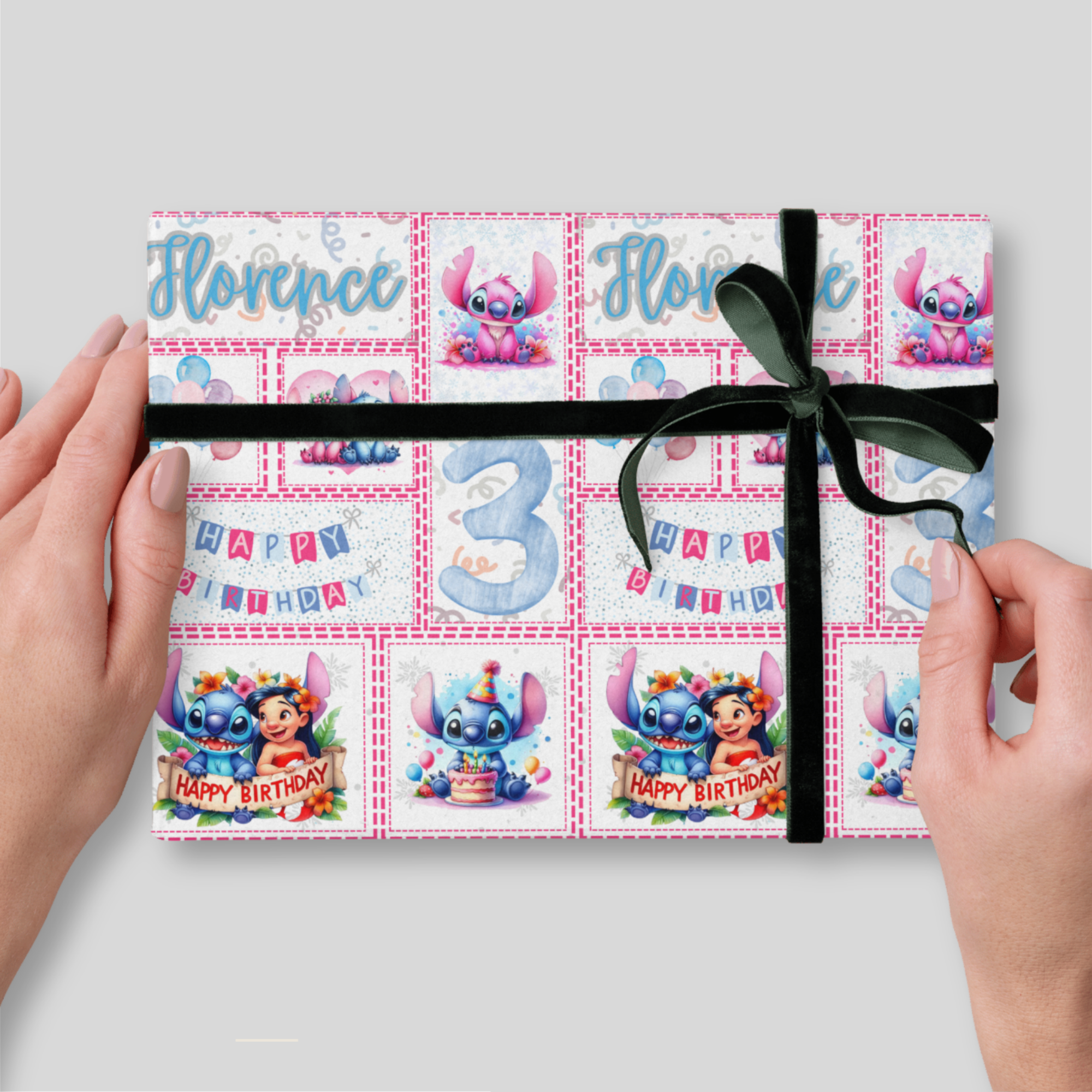 Stitch & Angel Birthday Wrapping Paper