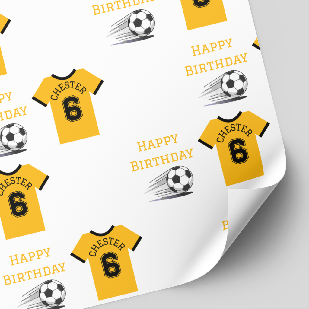 Wolverhampton Wanderers Football Shirt Wrapping Paper
