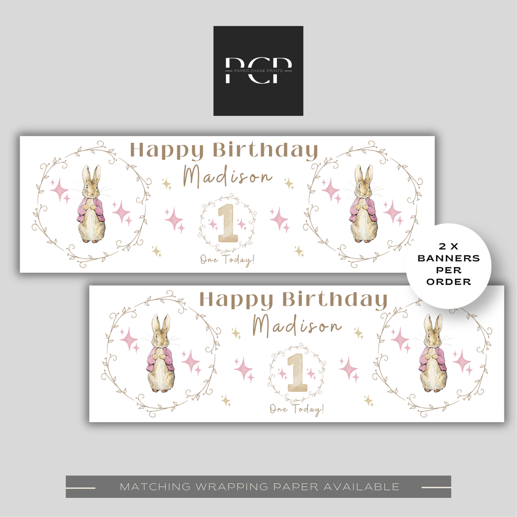 Flopsy Rabbit Birthday Banner