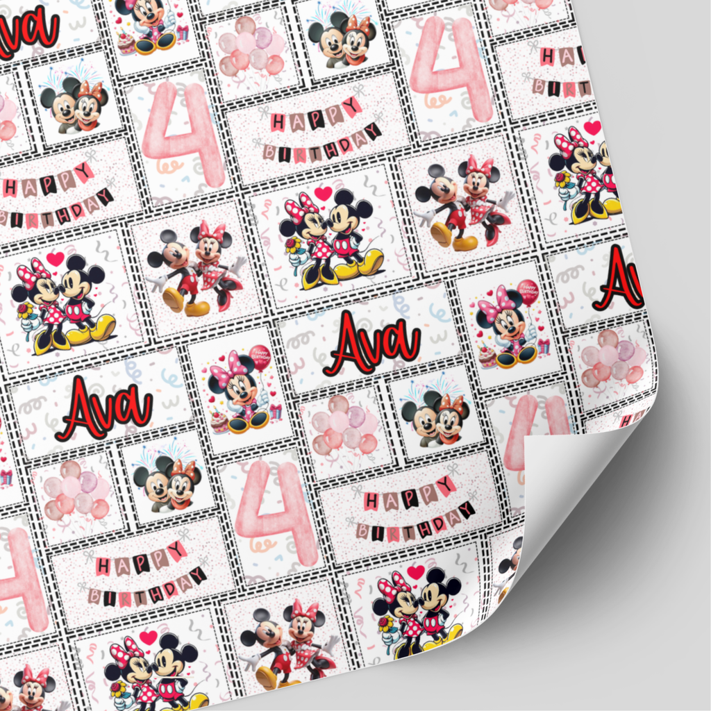 Mickey & Minnie Mouse Birthday Wrapping Paper