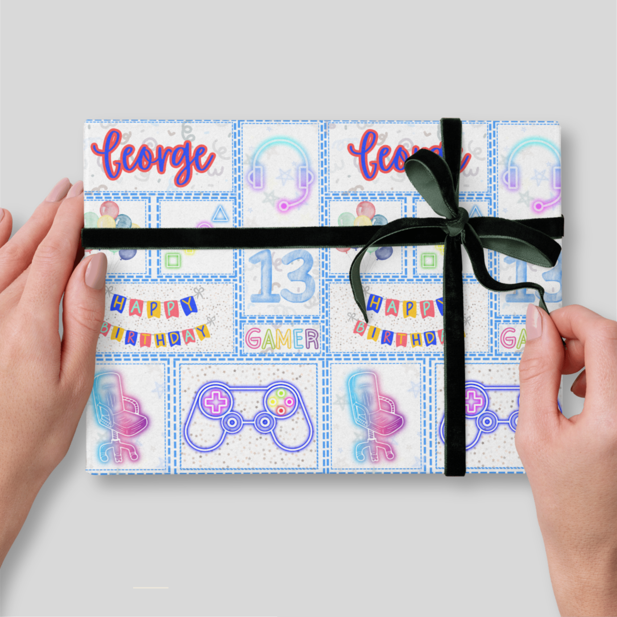 Gamer Birthday Wrapping Paper | Teenager Birthday Gift Wrap
