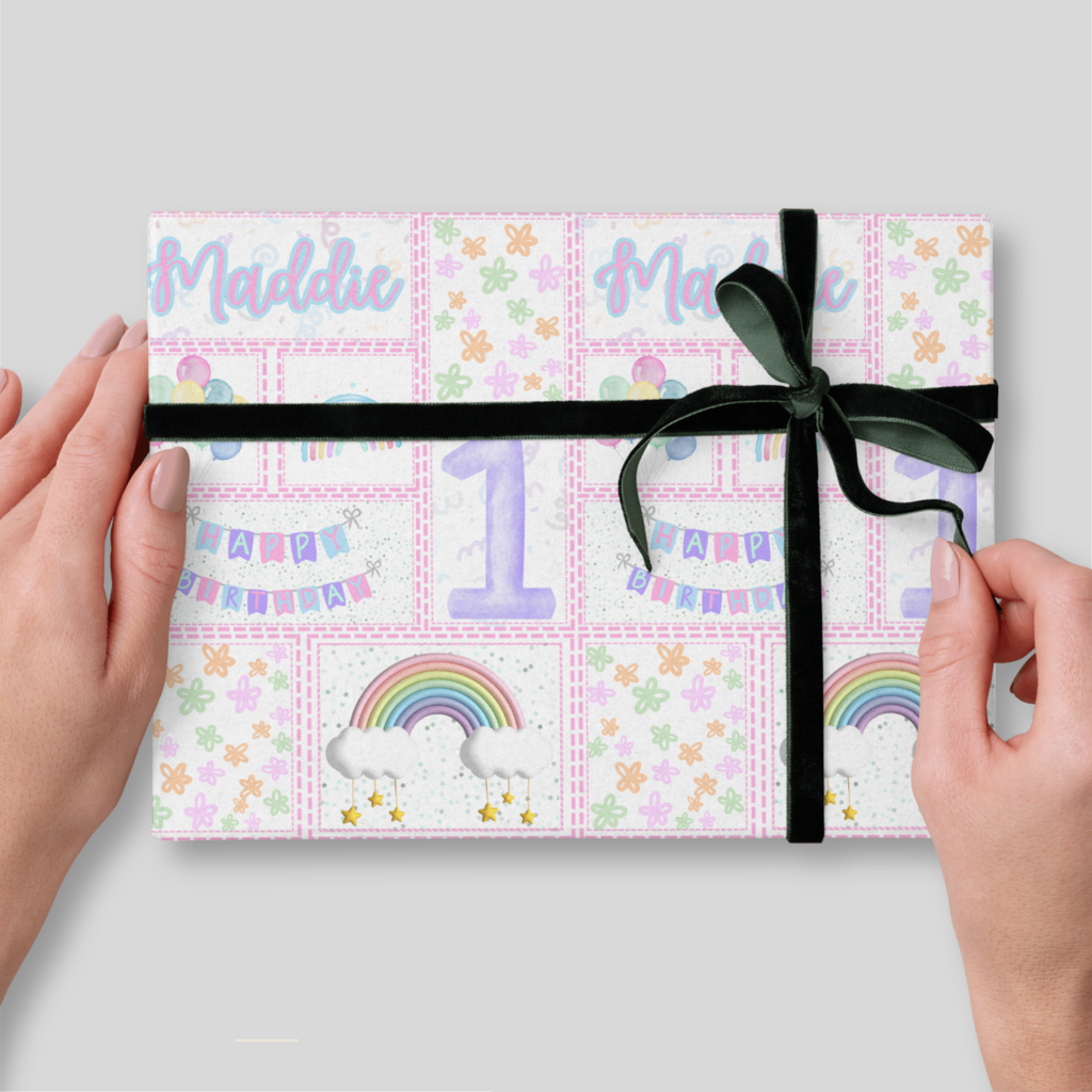 Pastel Rainbow Birthday Wrapping Paper