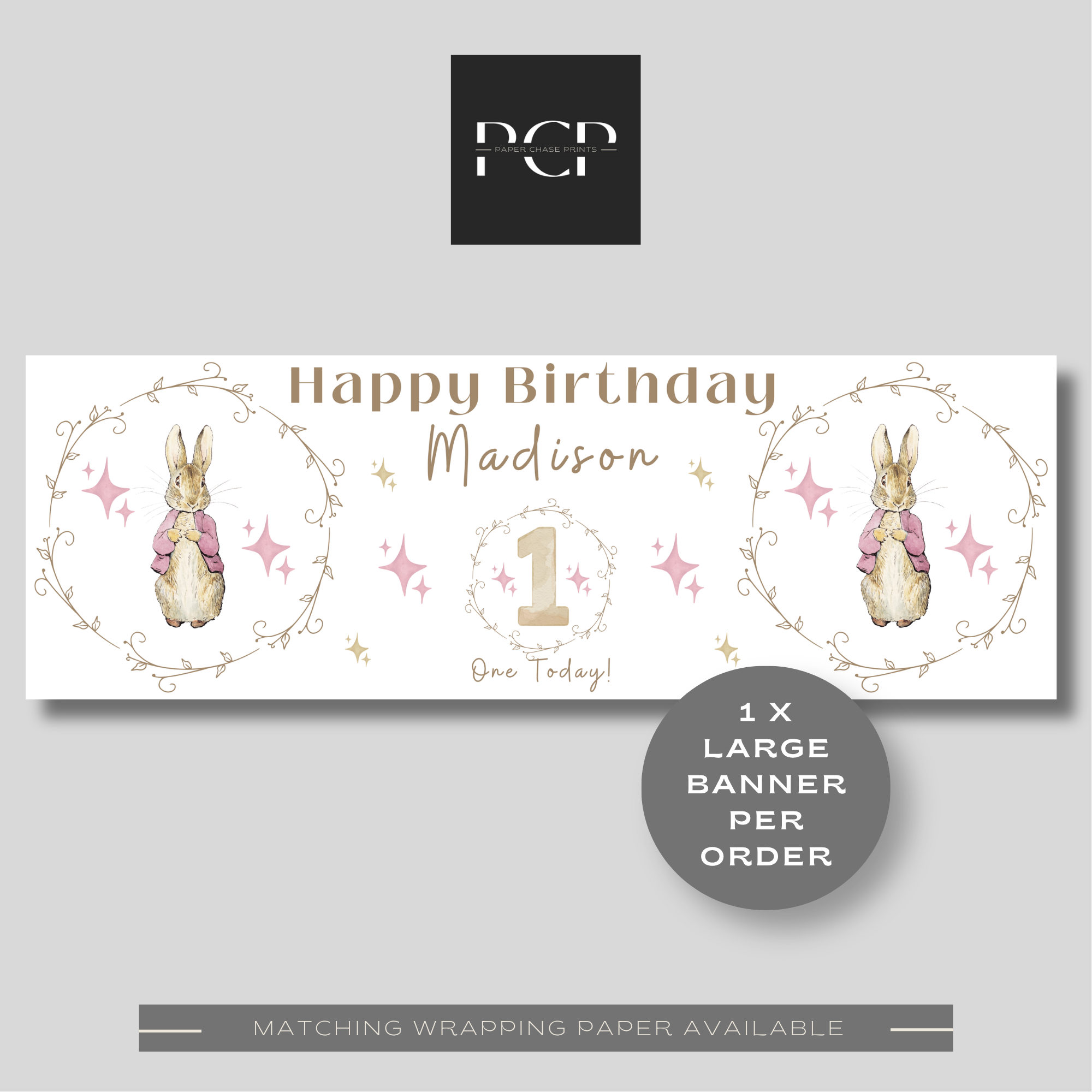Flopsy Rabbit Birthday Banner