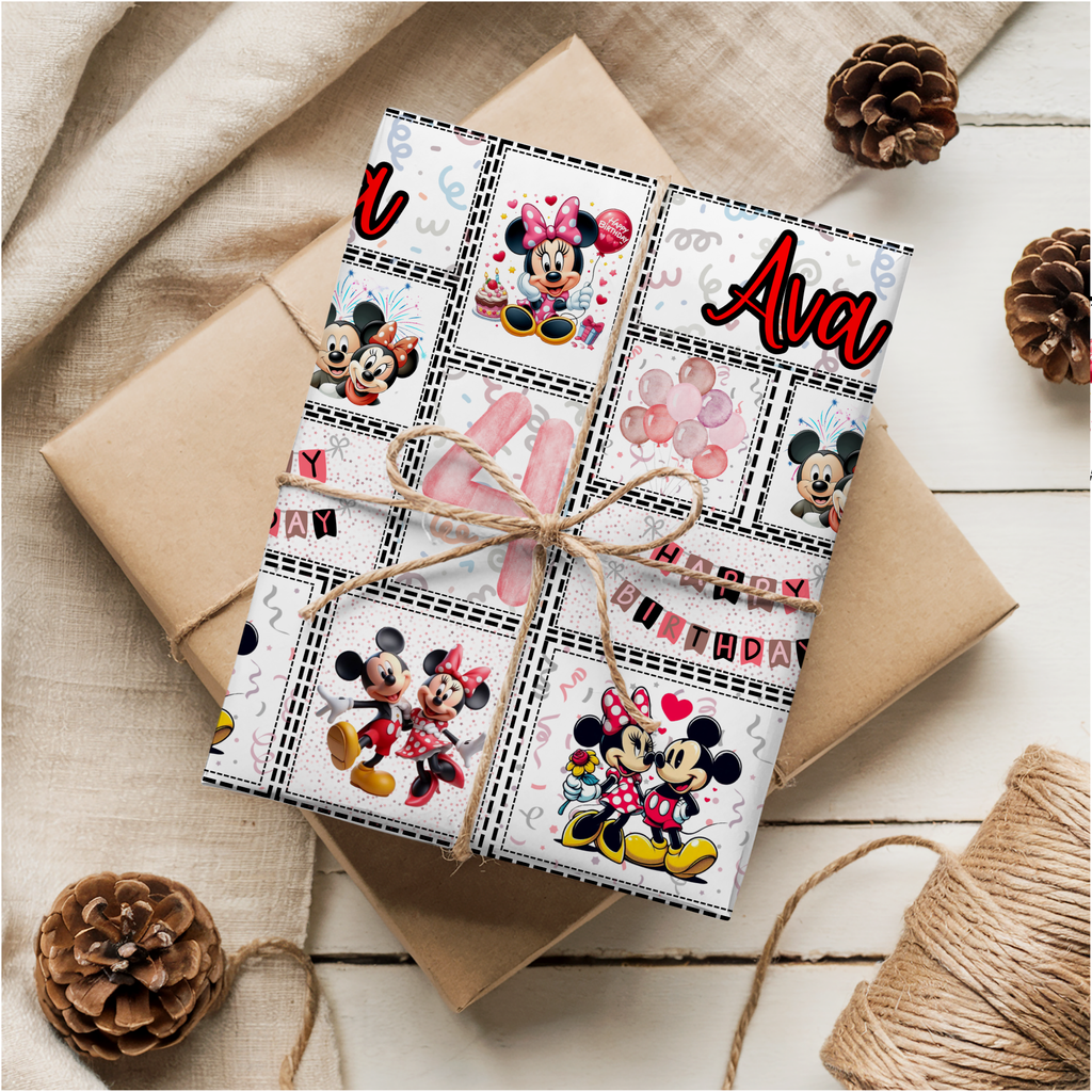 Mickey & Minnie Mouse Birthday Wrapping Paper