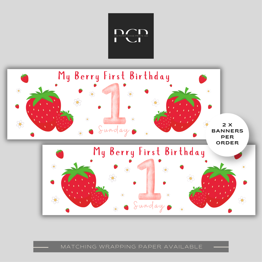 Berry 1st Birthday Banner