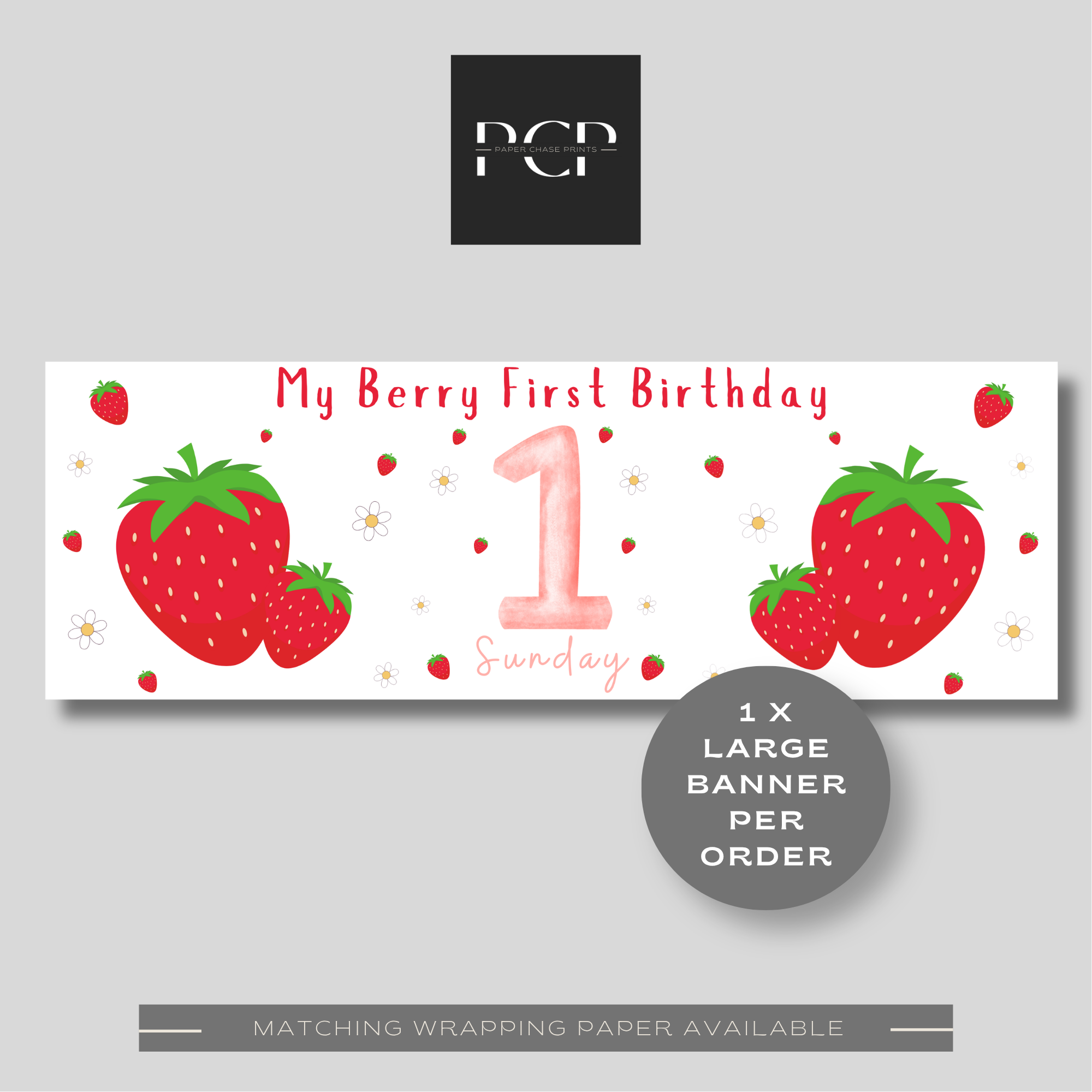 Berry 1st Birthday Banner
