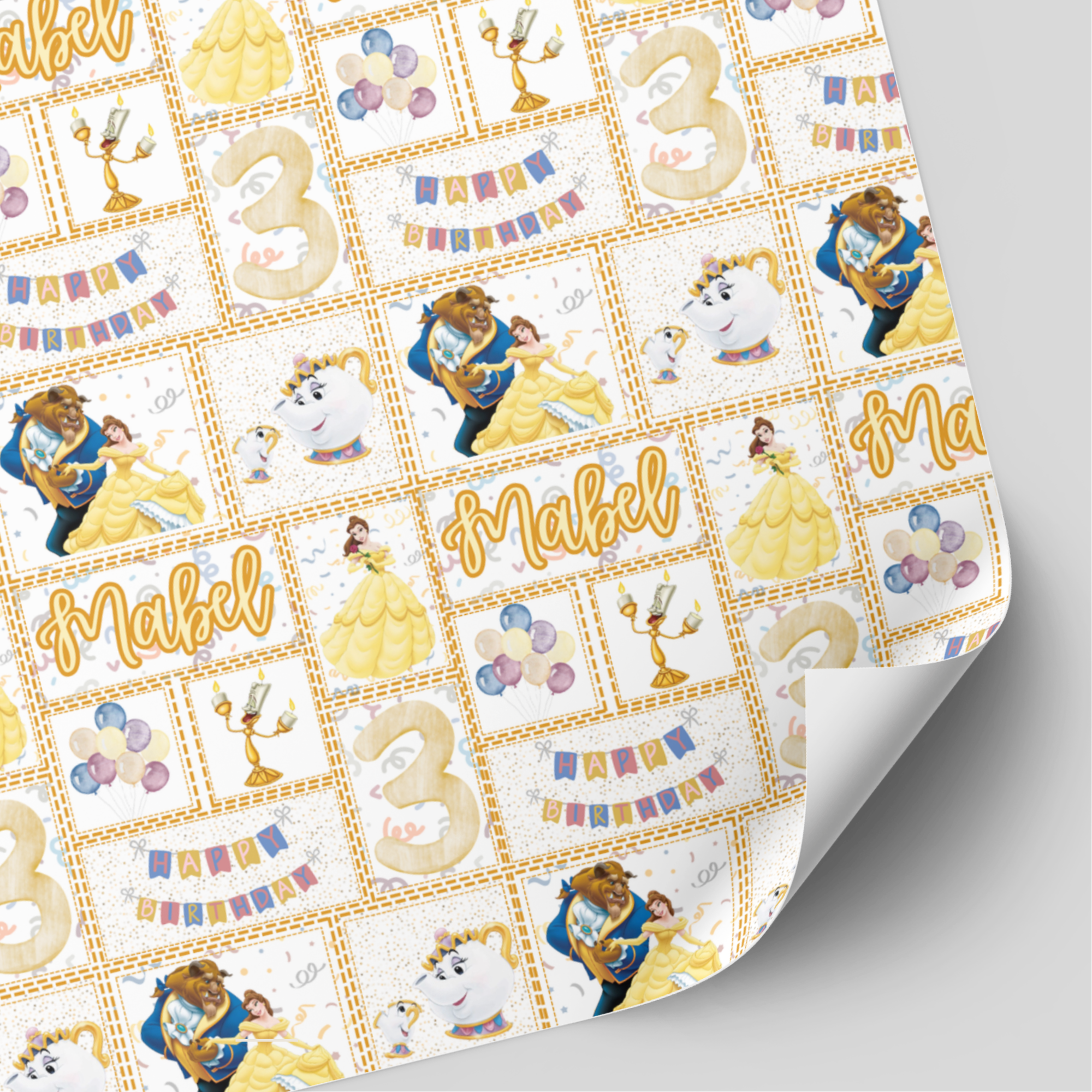 Beauty & The Beast Birthday Wrapping Paper