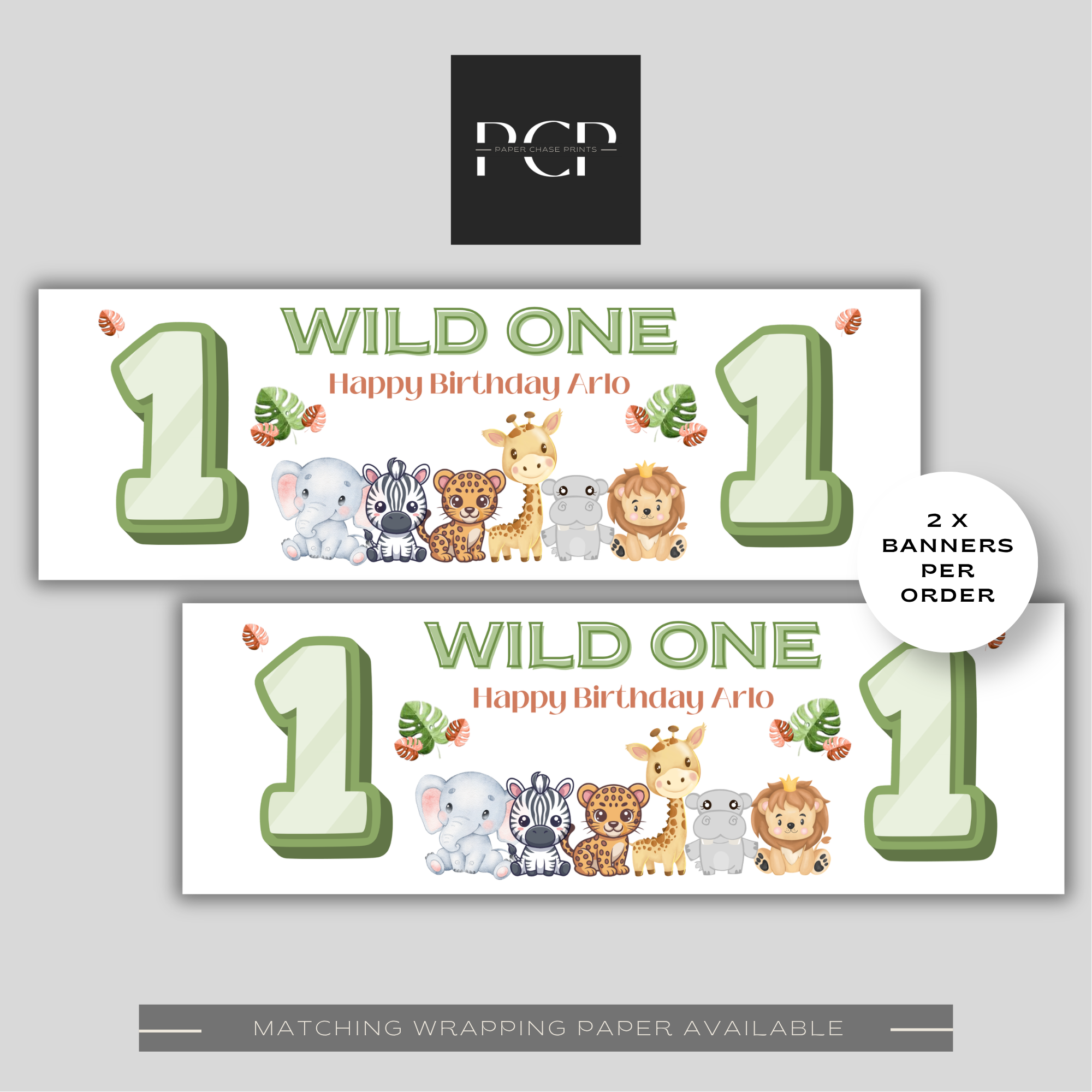 Wild ONE Animal Birthday Banner
