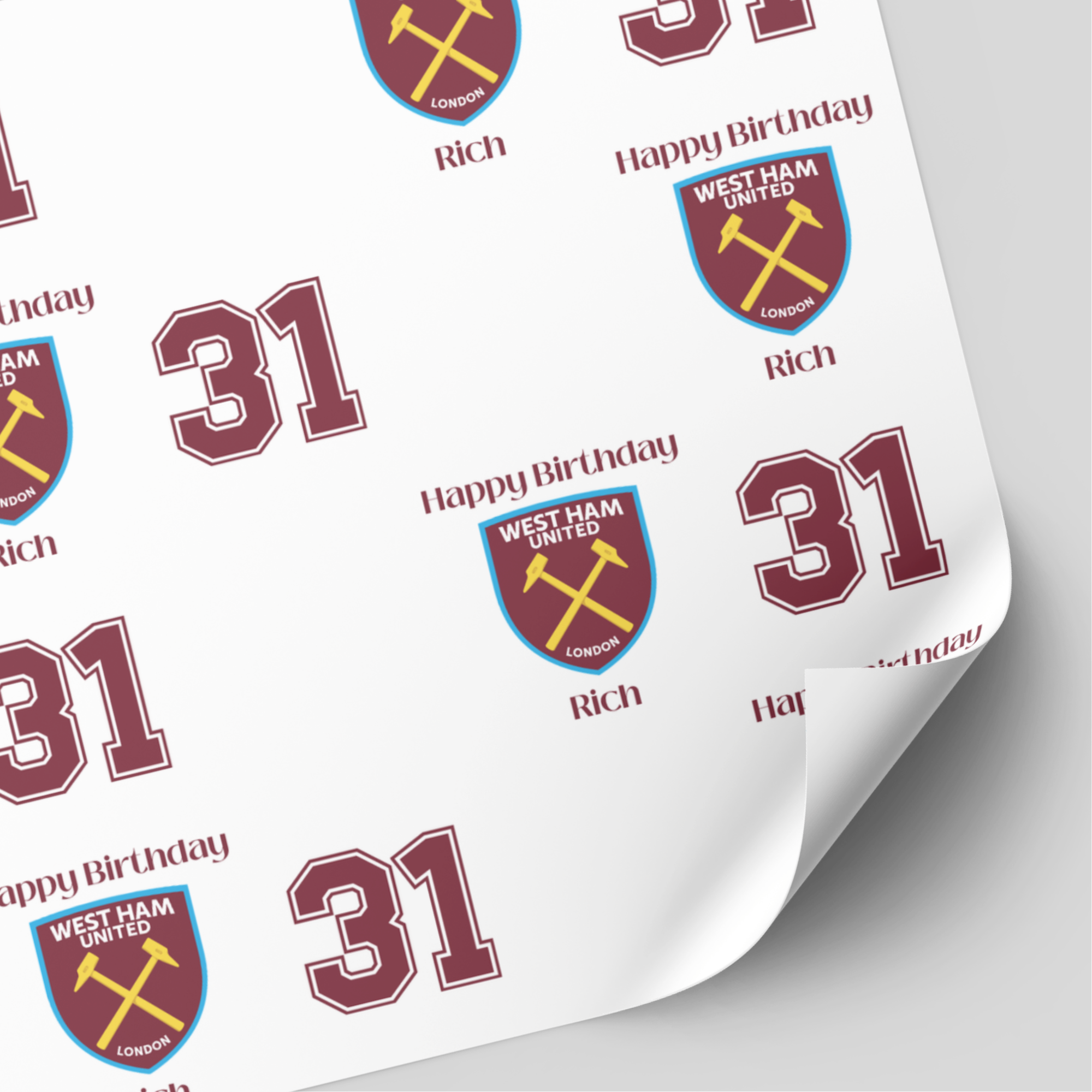 West Ham Birthday Wrapping Paper