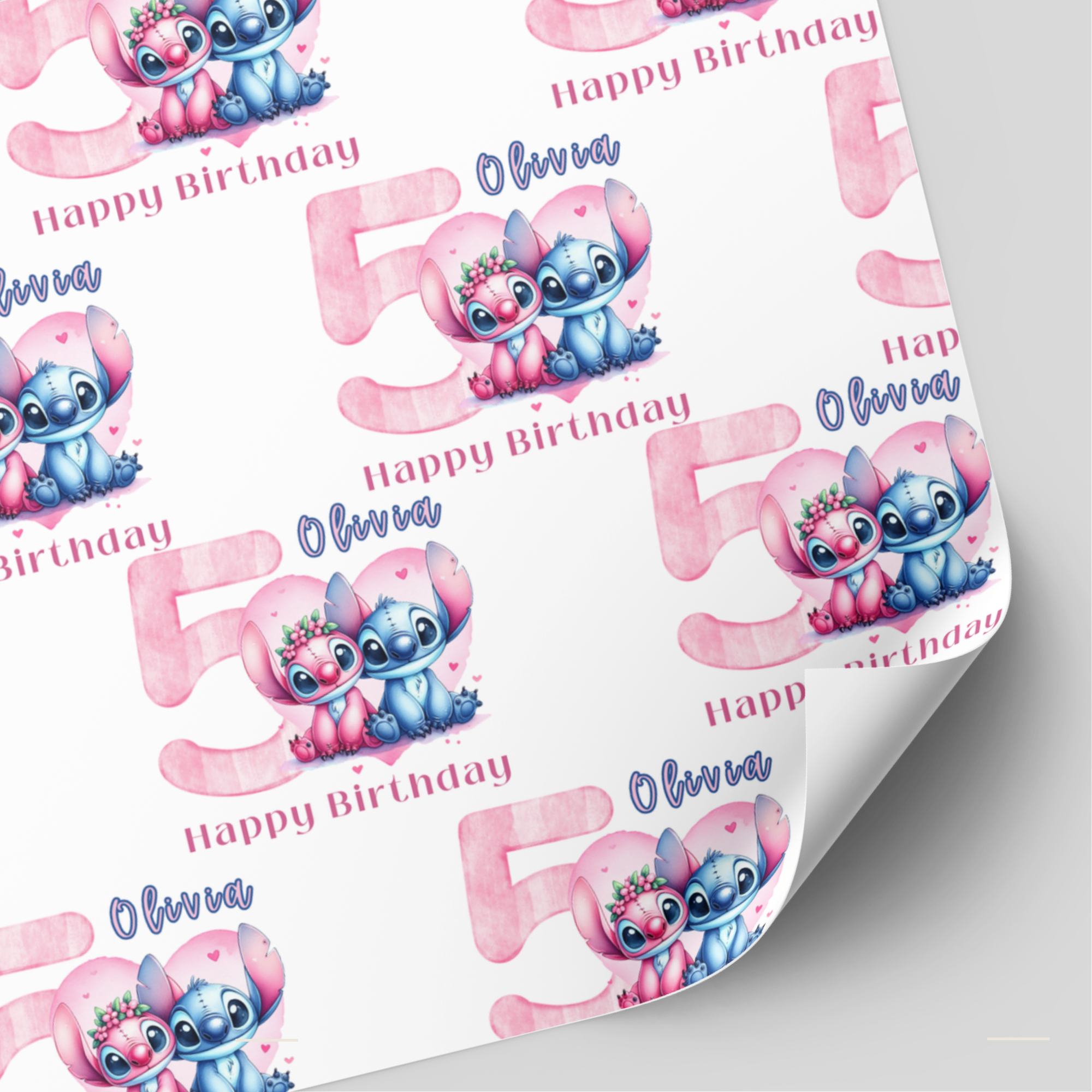 Stitch & Angel Birthday Wrapping Paper