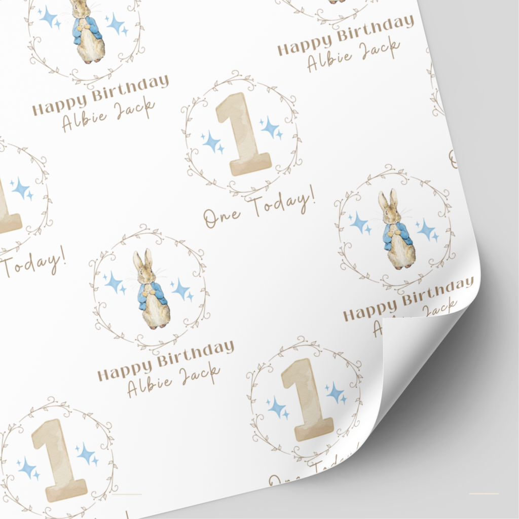 Peter Rabbit Birthday Wrapping Paper | 1st, 2nd, 3rd Birthday Gift Wrap