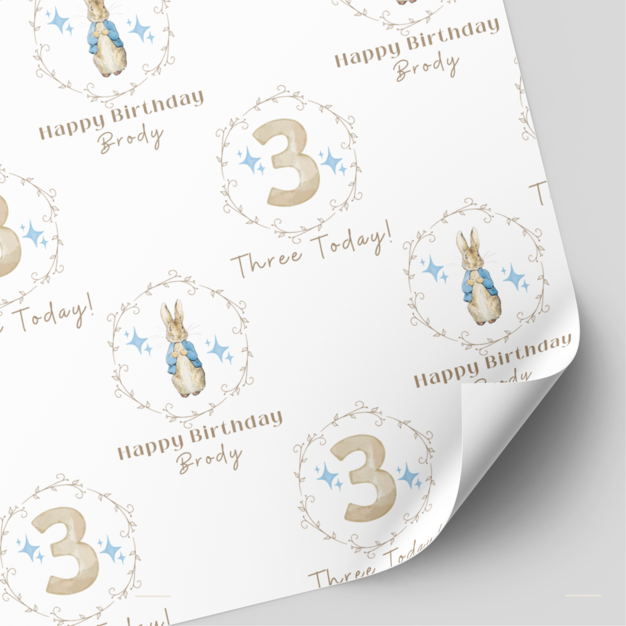 Peter Rabbit Birthday Wrapping Paper | 1st, 2nd, 3rd Birthday Gift Wrap