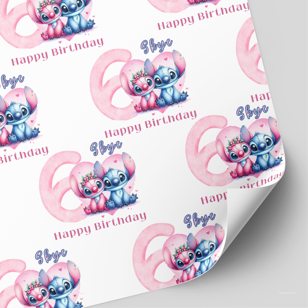 Stitch & Angel Birthday Wrapping Paper