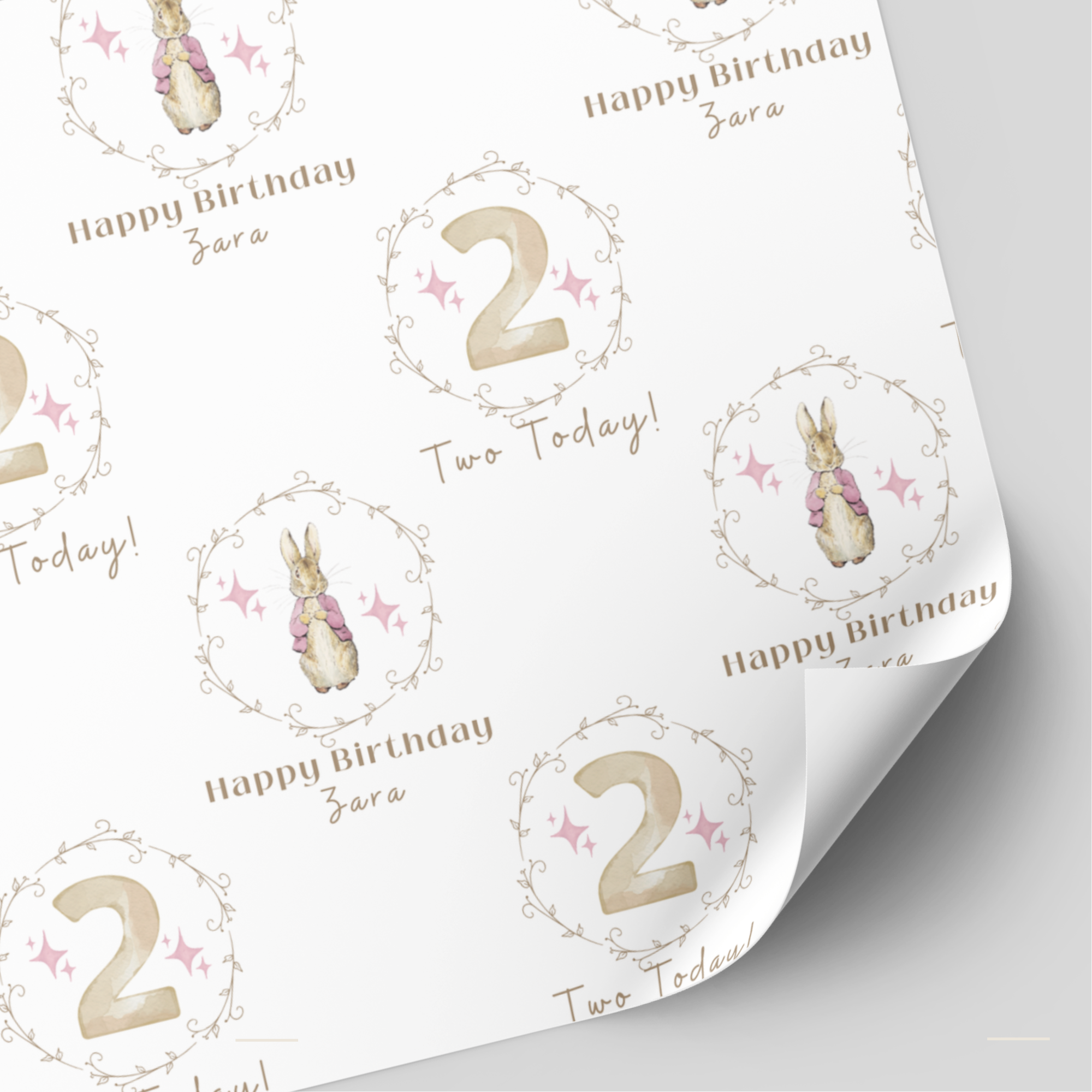 Flopsy Rabbit Birthday Wrapping Paper | 1st, 2nd, 3rd Birthday Gift Wrap