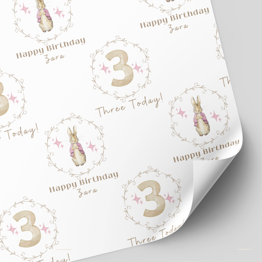 Flopsy Rabbit Birthday Wrapping Paper | 1st, 2nd, 3rd Birthday Gift Wrap