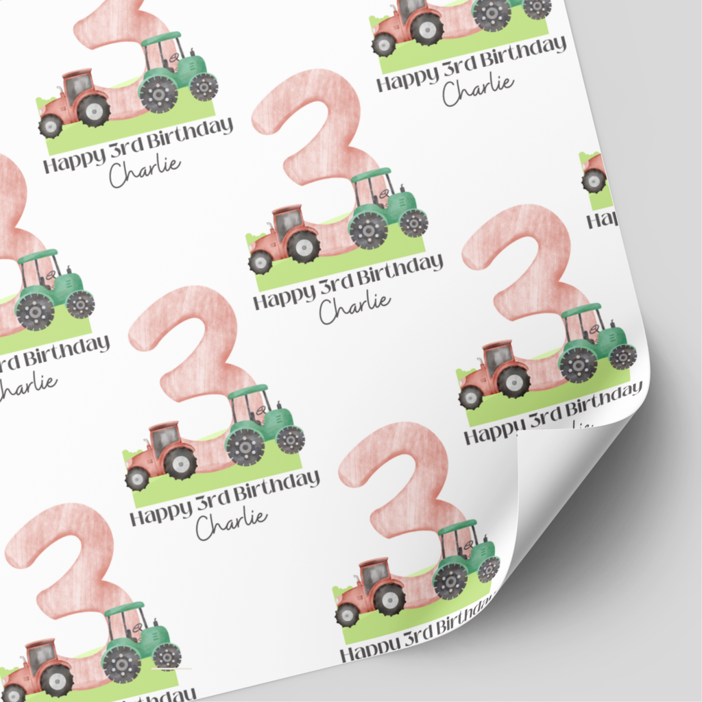 Tractor Birthday Wrapping Paper