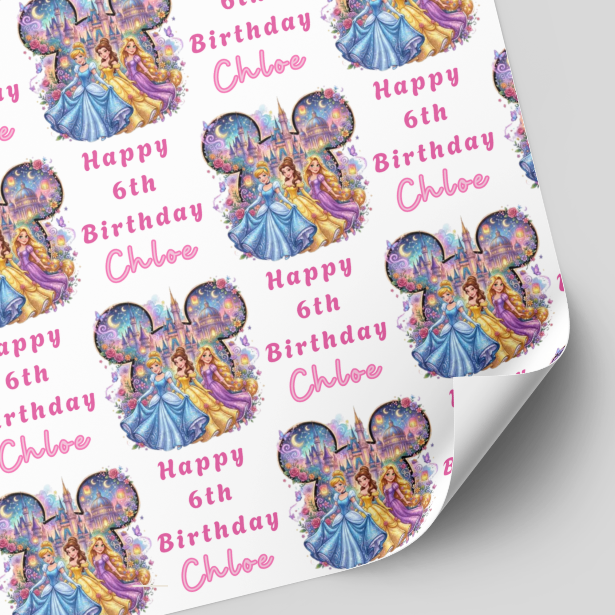 Princess Birthday Wrapping Paper