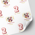 Mickey & Minnie Mouse Birthday Wrapping Paper | Red & Gold