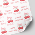 Cherry & Bow Birthday Wrapping Paper