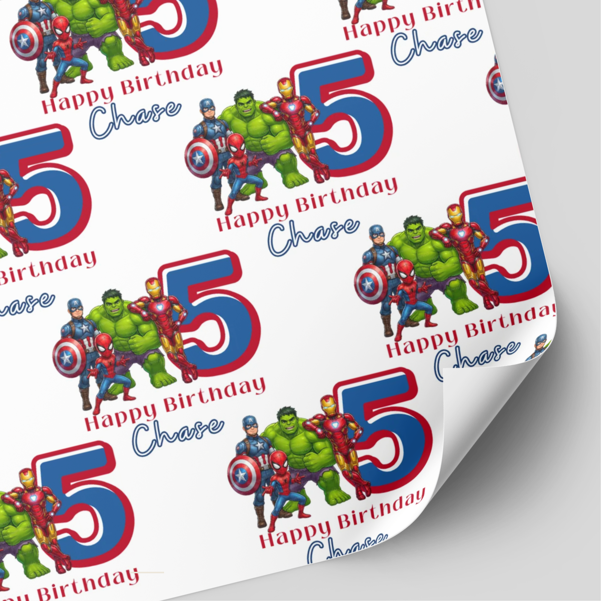 Superhero Birthday Wrapping Paper