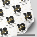 18th Birthday Black & Gold Balloon Wrapping Paper