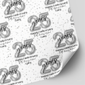 Silver 25th Wedding Anniversary Wrapping Paper