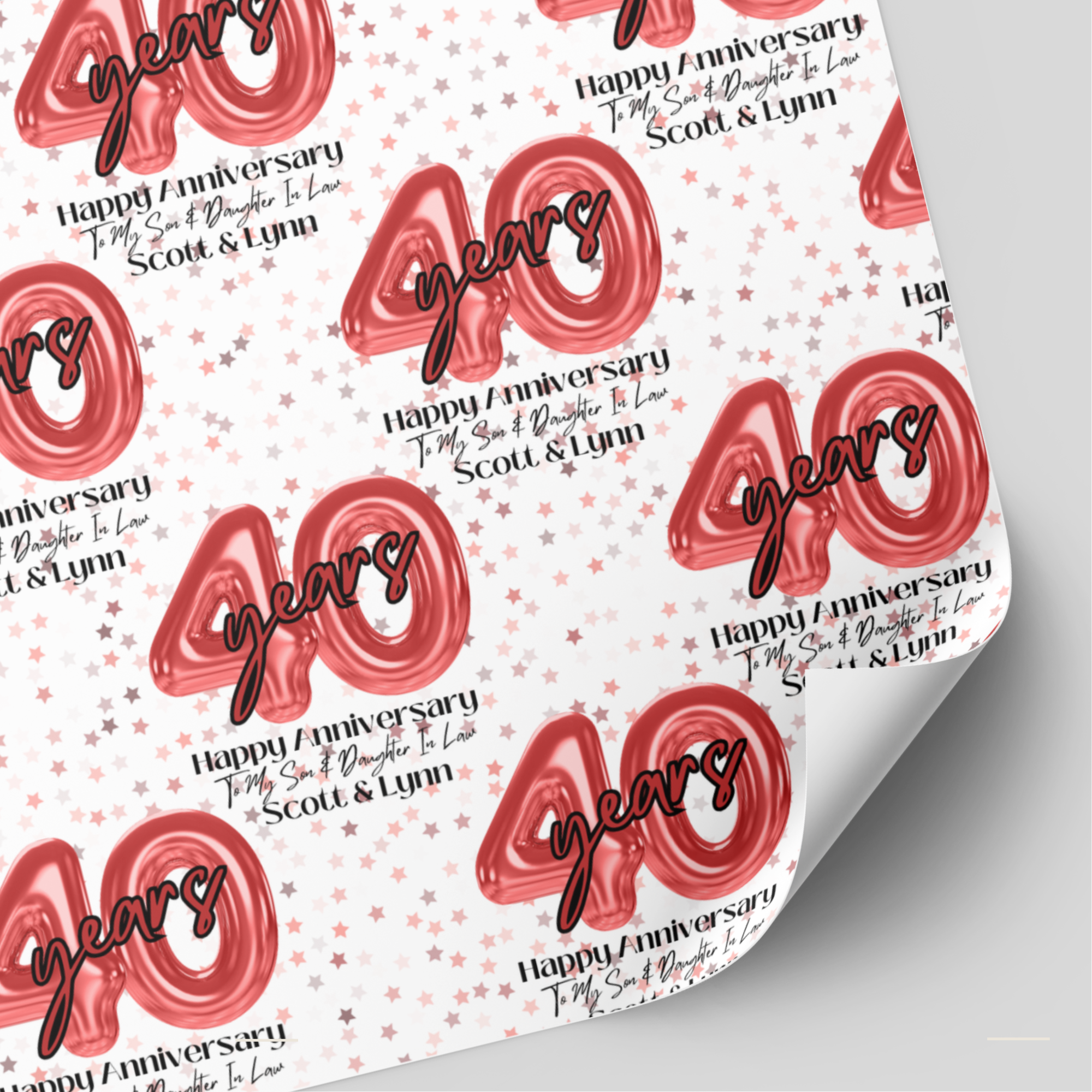 Ruby 40th Wedding Anniversary Wrapping Paper