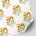 Gold 50th Wedding Anniversary Wrapping Paper