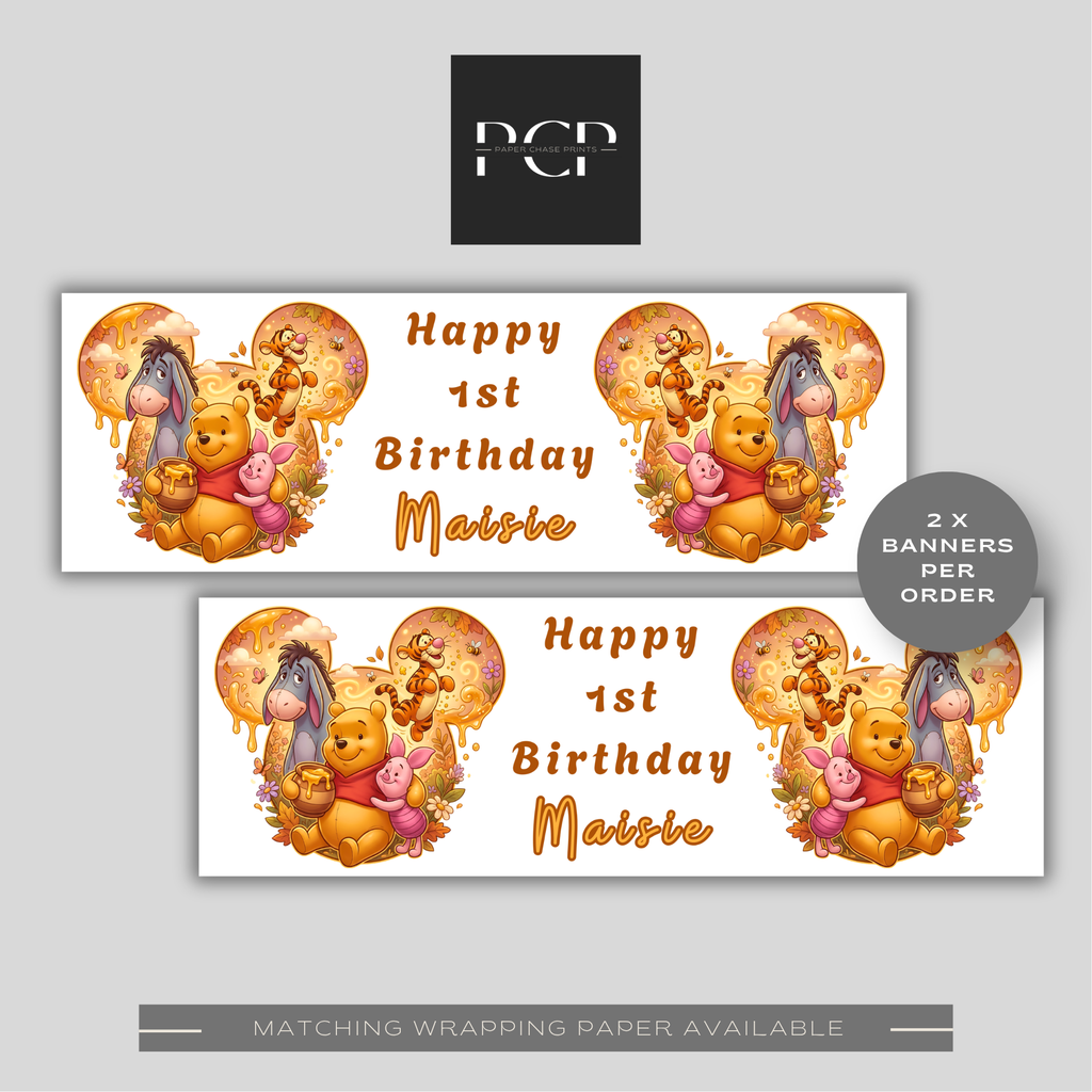 Winnie The Pooh Birthday Banner