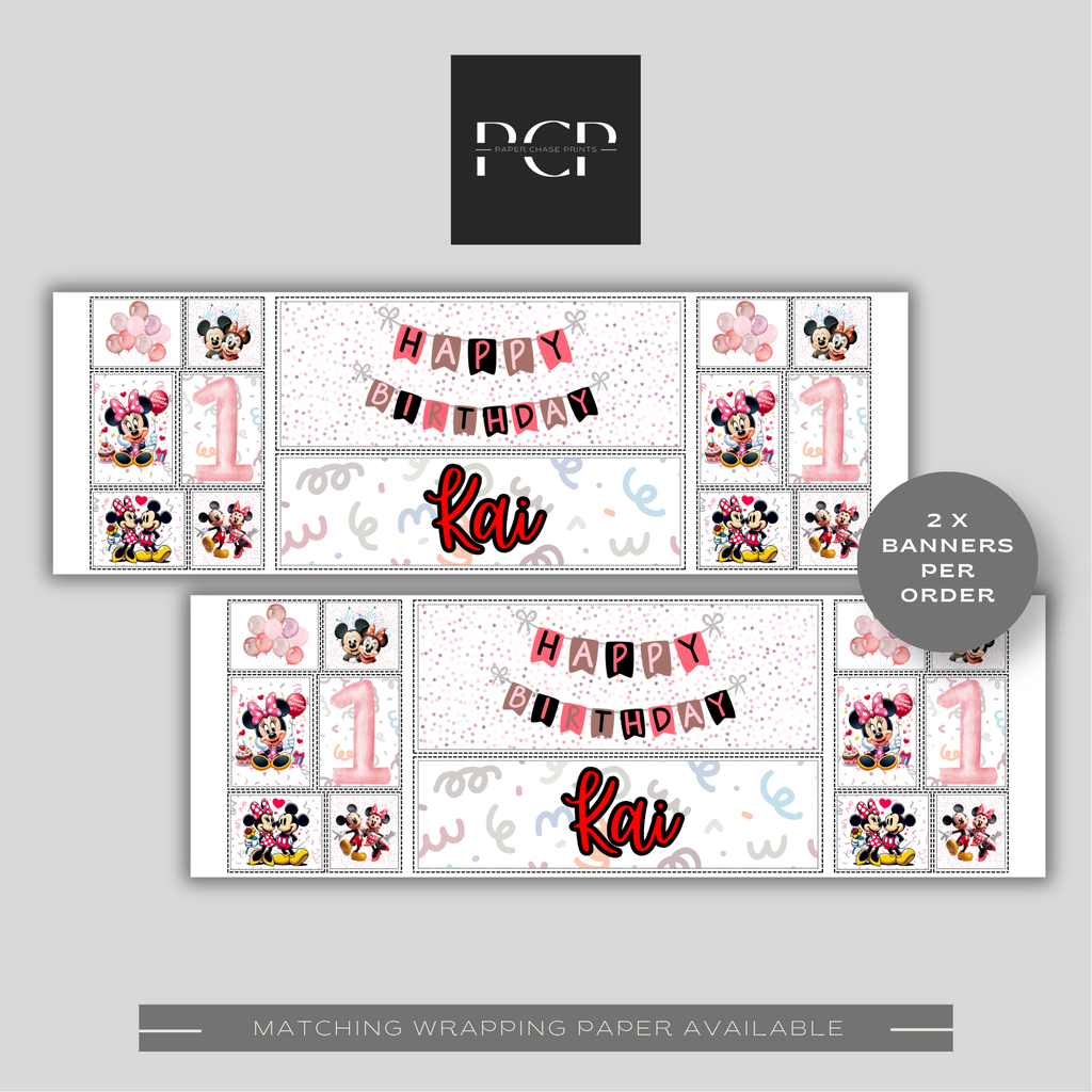 Mickey & Minnie Mouse Birthday Banner