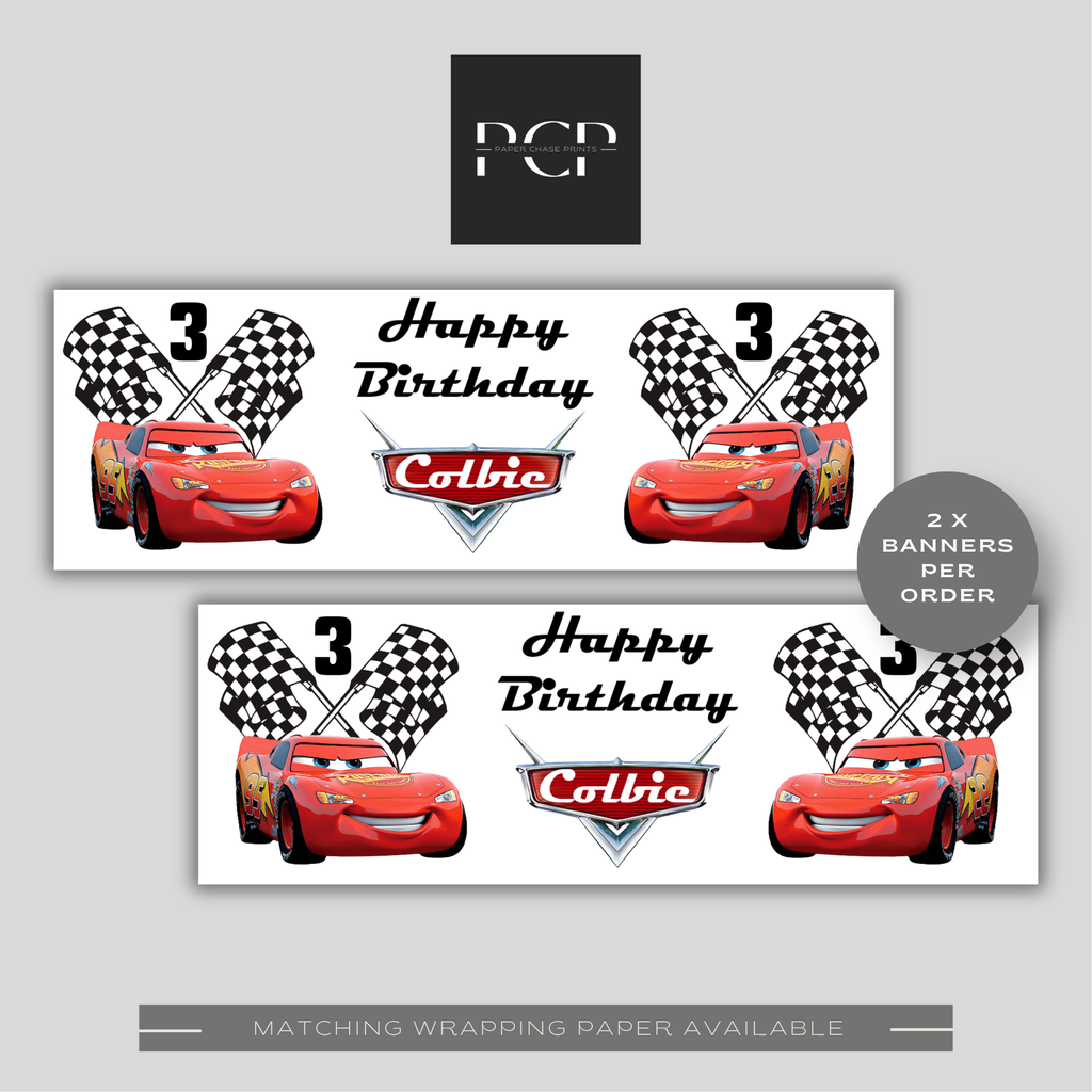 Lightning McQueen Birthday Banner