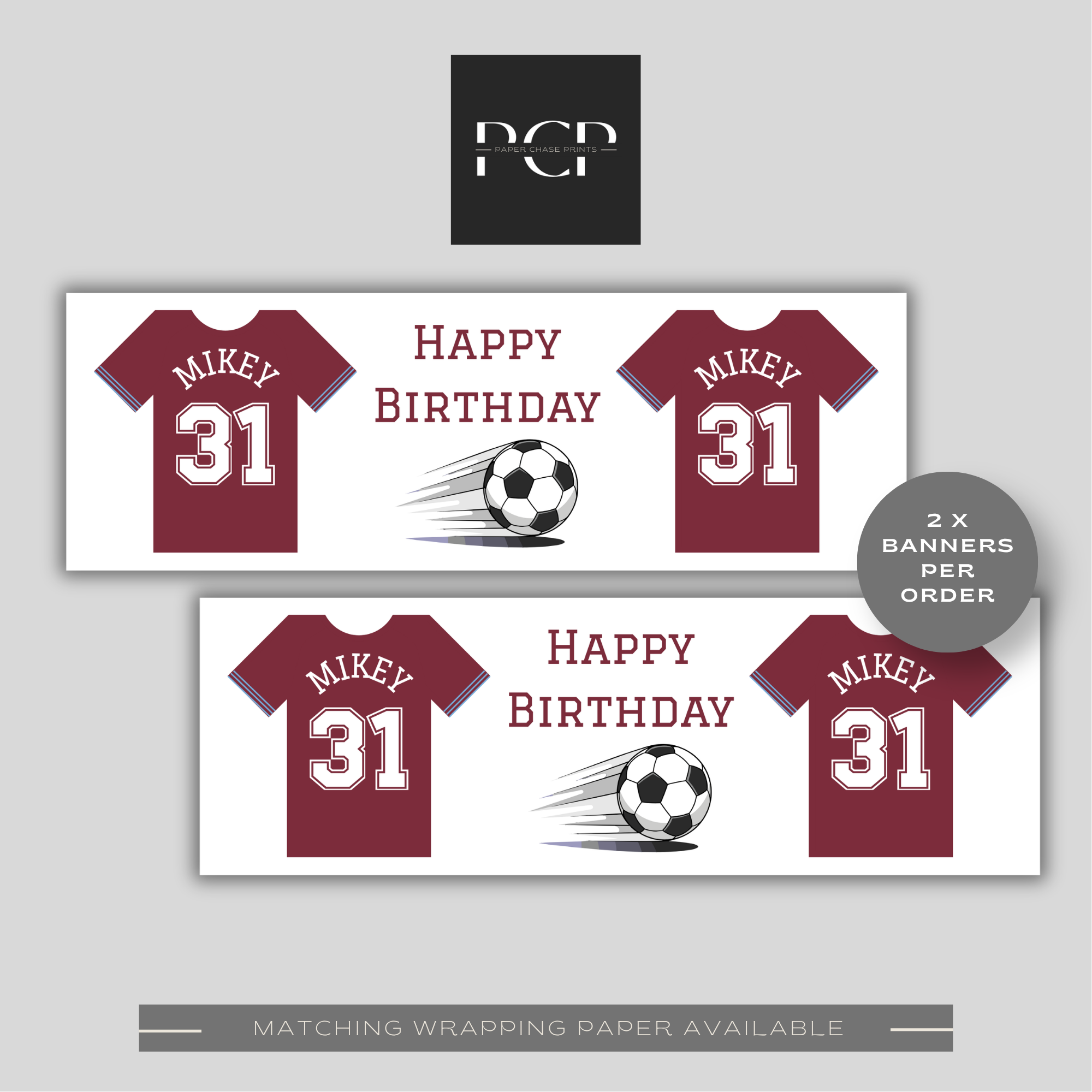 West Ham Football Shirt Birthday Banner