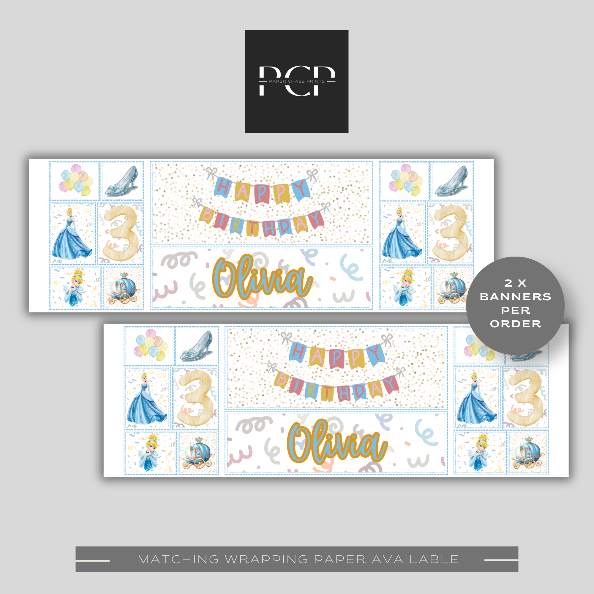 Cinderella Birthday Banner