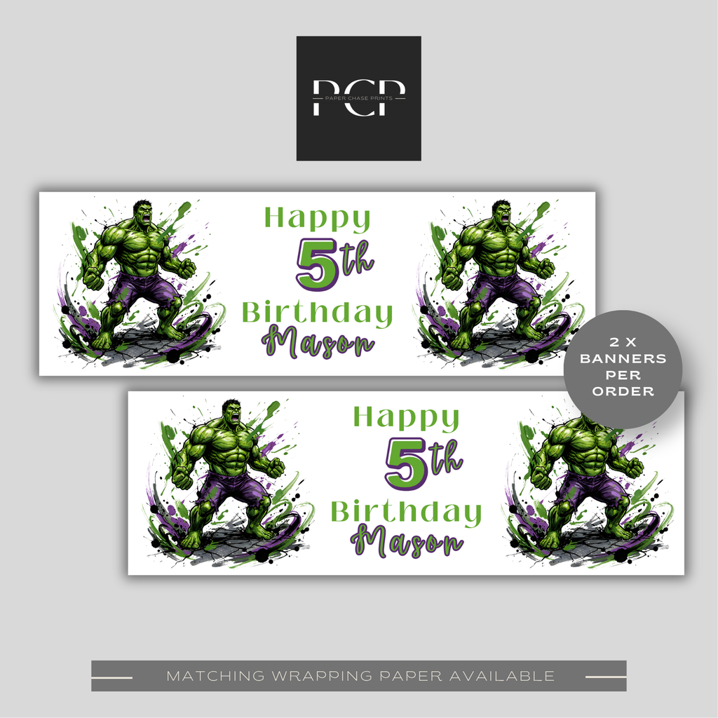 Hulk Birthday Banner