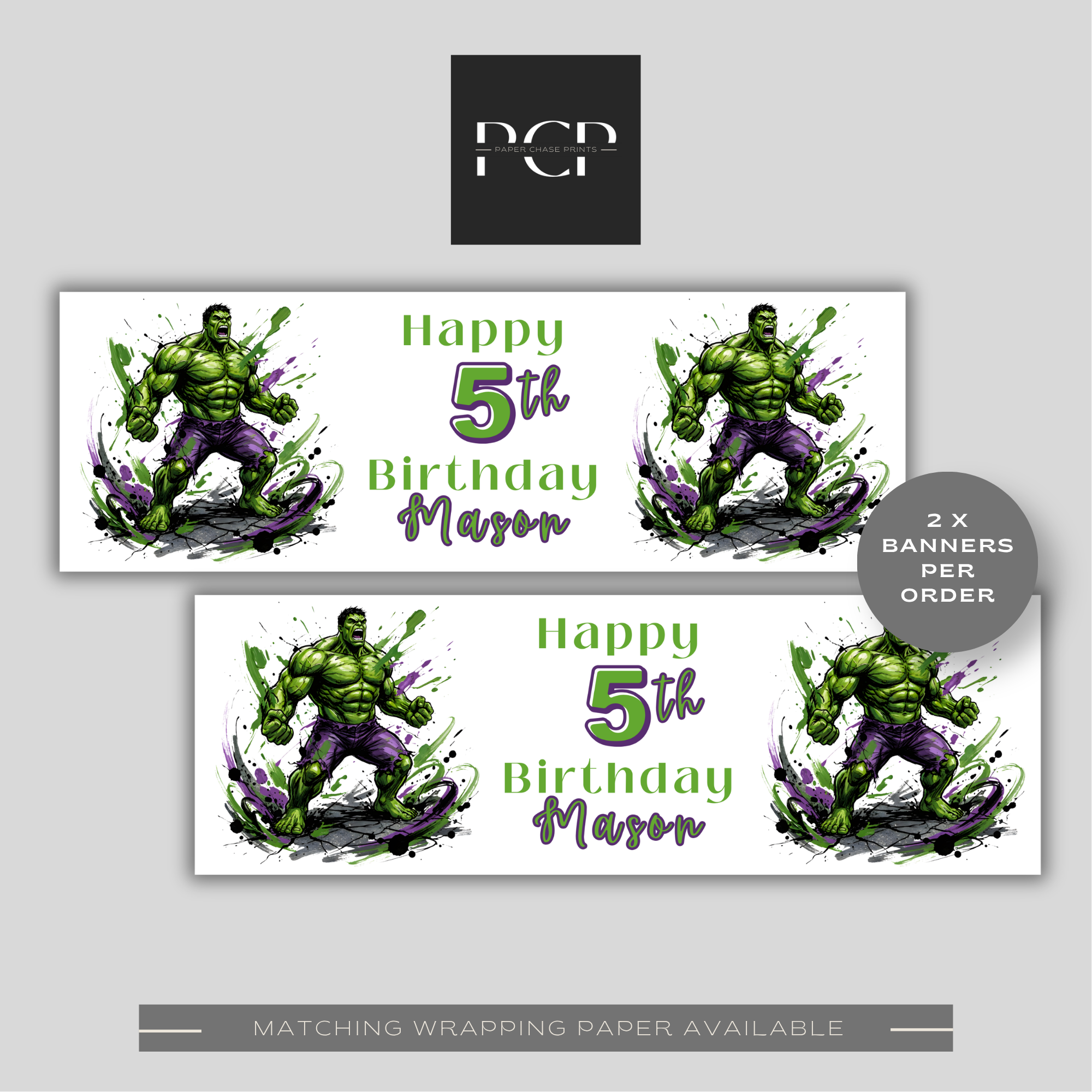 Hulk Birthday Banner