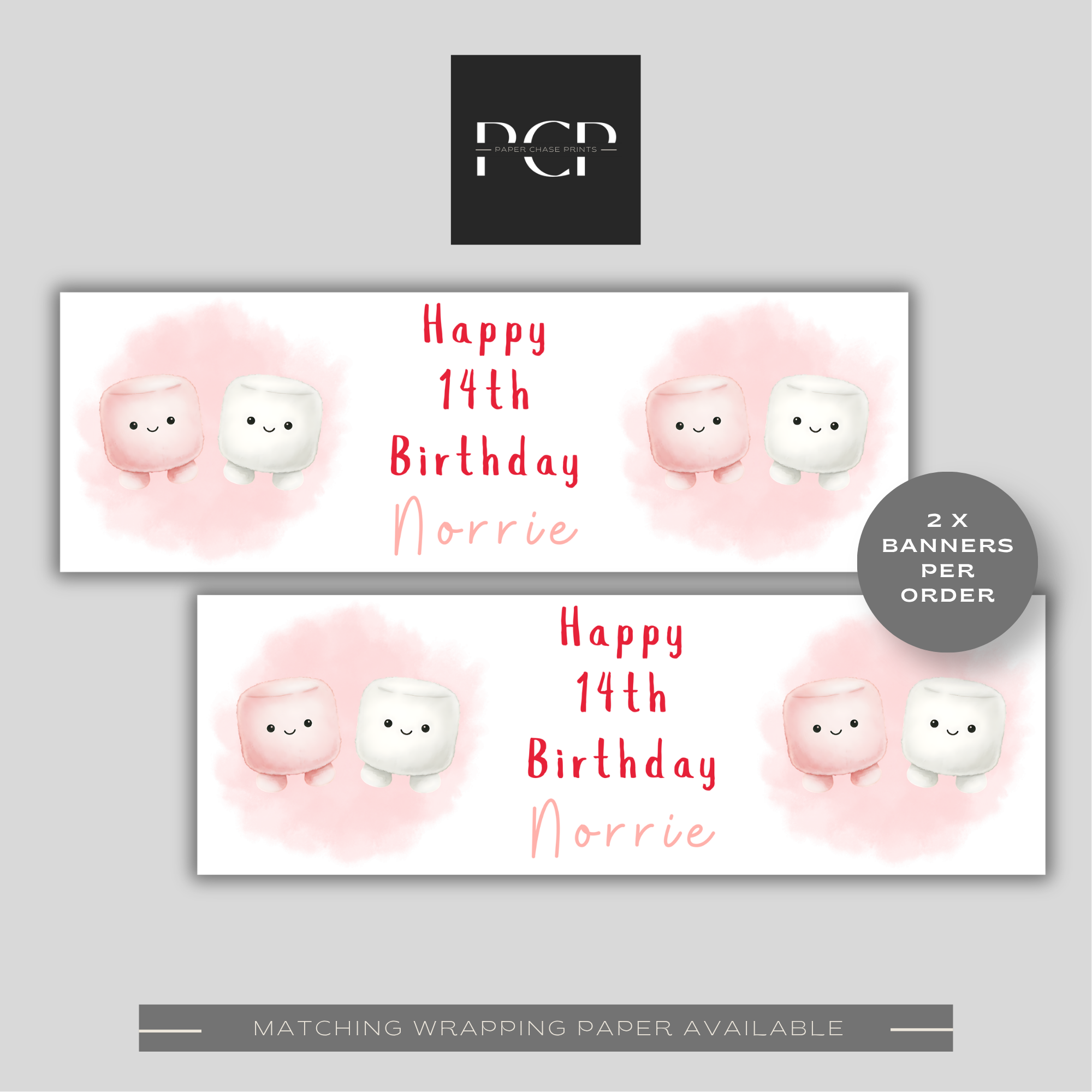 Marshmellow Birthday Banner