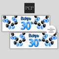 Black & Blue Balloon Birthday Banner