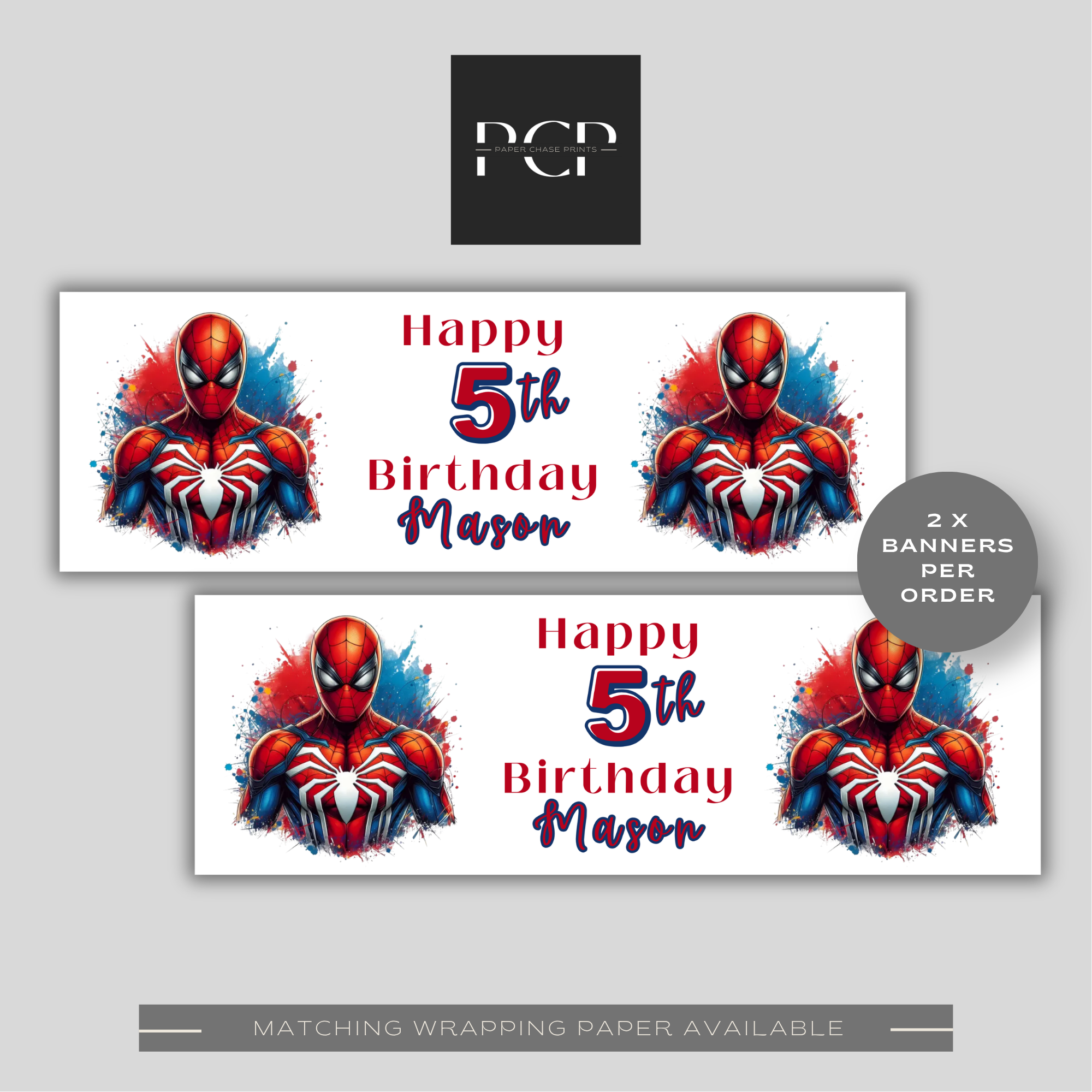 Spiderman Birthday Banner